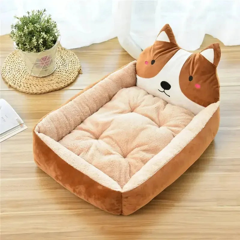 coussin chien beige