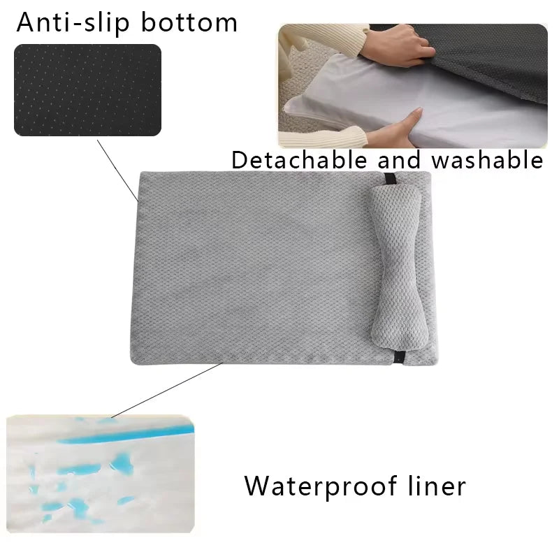 Coussin chien apaisant moelleux avec oreiller déhoussable