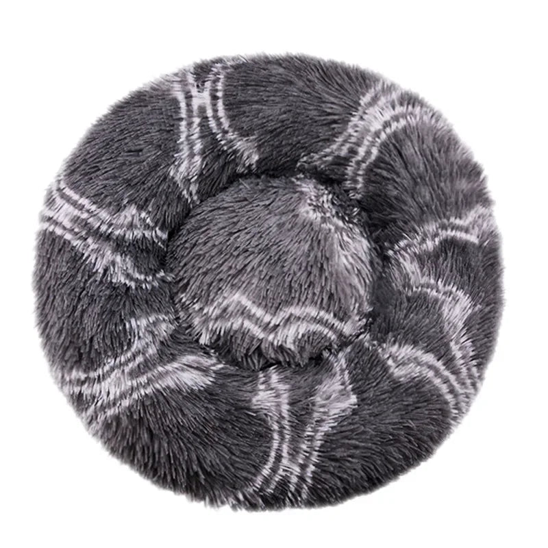 Coussin chien rond moelleux grand chaud lavable